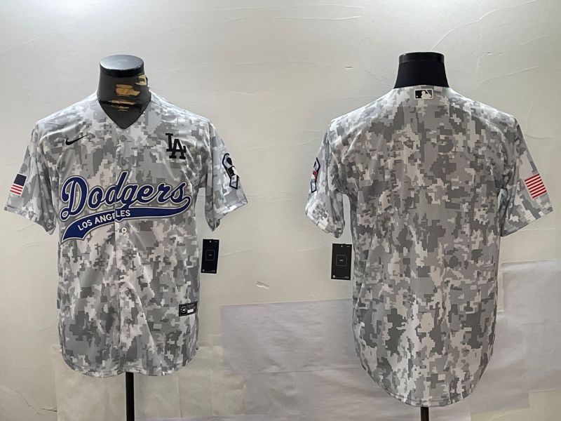 Men Los Angeles Dodgers Blank Camo Joint Name 2024 Nike MLB Jersey style 1